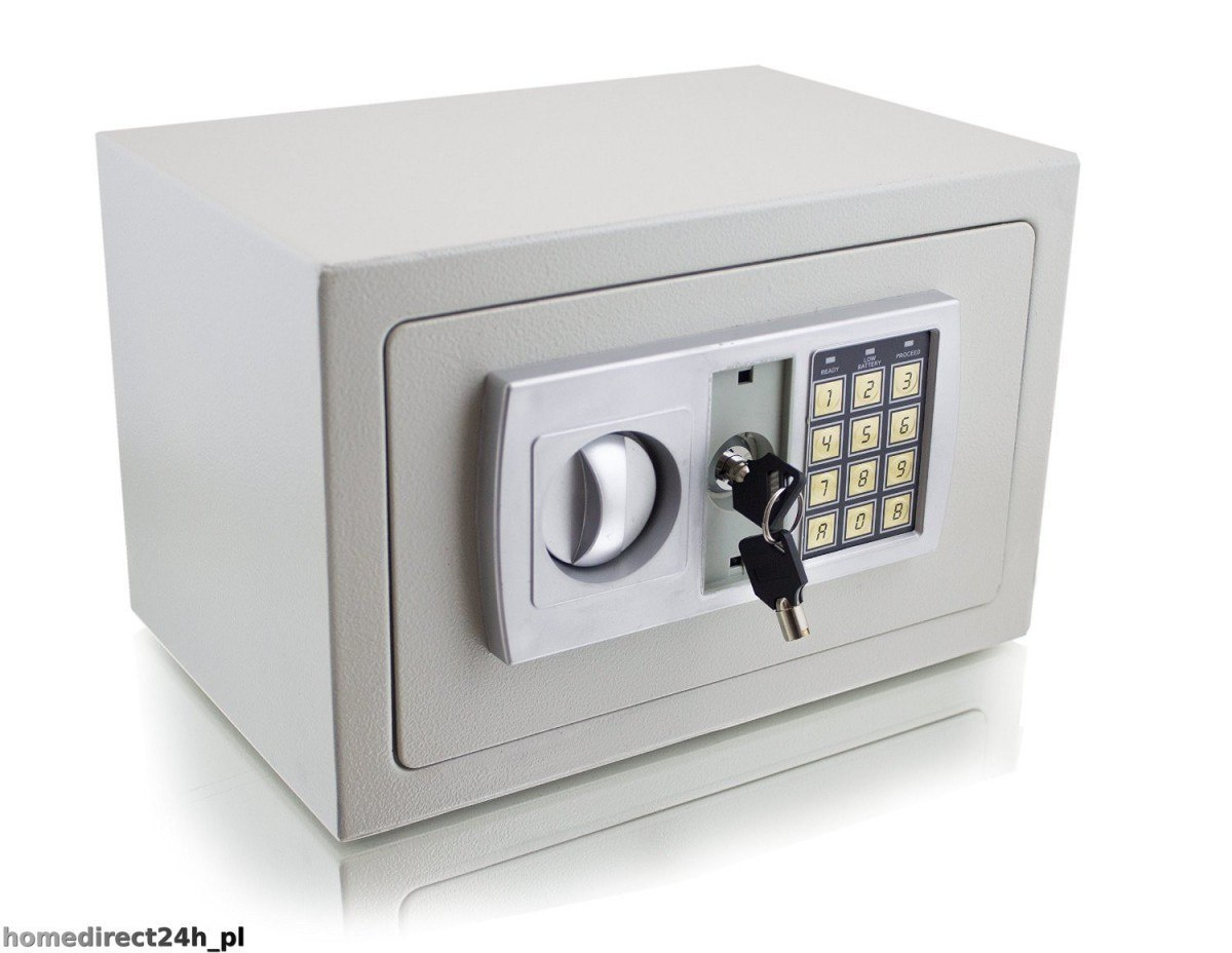 Nábytkový sejf s elektronickým zámkem světle šedý Pancéřová skříňka na šifru M14209